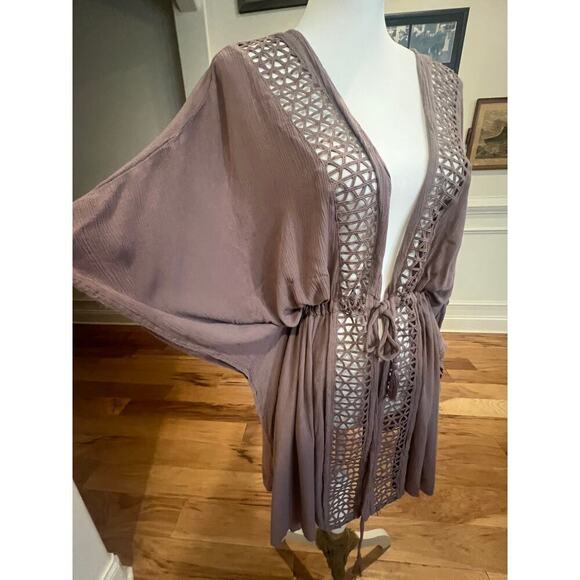 SKYE SWIM COVER TAUPE TIE WAIST CUT OUT DETAILING WOMENS ONE SIZE - Picture 7 of 9